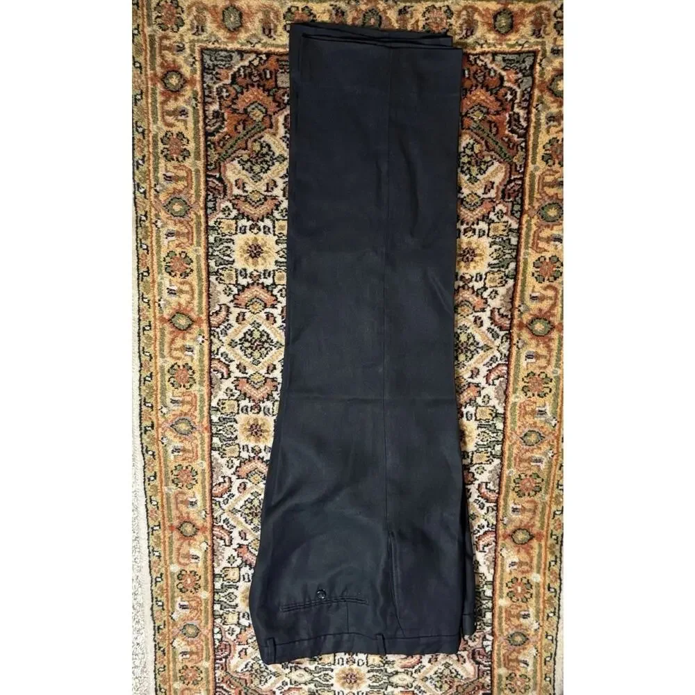 Tom Ford Black 100% Linen Trousers 54R 37 Waist 28.5 Inseam Suit Pants